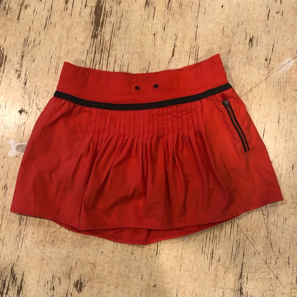Lululemon Orange/Black Trim Tennis Skirt Size 2